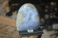 Polished Blue Lace Agate Standing Free Forms  x 2 From Nsanje, Malawi - Toprock Gemstones and Minerals 