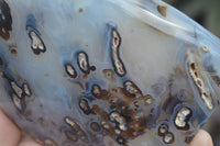 Polished Banded Agate Standing Free Forms  x 3 From West Coast, Madagascar - Toprock Gemstones and Minerals 