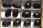 Polished Schorl Black Tourmaline Palm Stones  x 12 From Madagascar - TopRock
