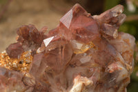 Natural Red Hematoid Phantom Quartz Specimens x 2 From Karoi, Zimbabwe - Toprock Gemstones and Minerals 