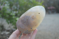 Polished Banded Agate Standing Free Forms  x 3 From West Coast, Madagascar - Toprock Gemstones and Minerals 