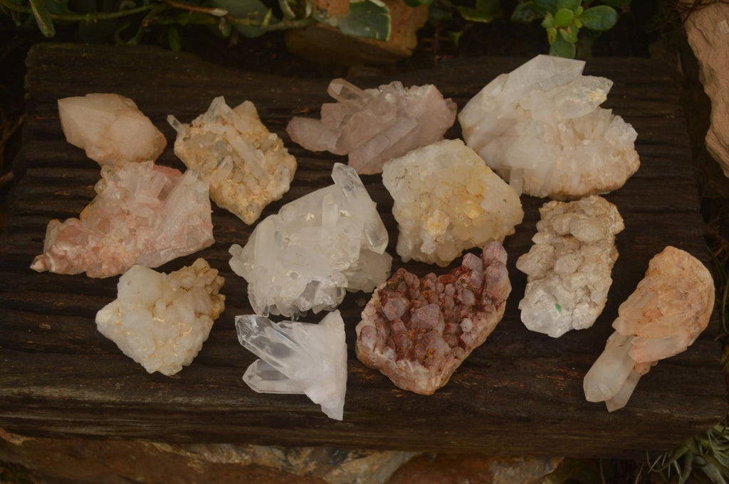 Natural Mixed Selection Of Quartz Clusters  x 12 From Madagascar - Toprock Gemstones and Minerals 