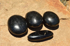 Polished Schorl Black Tourmaline Palm Stones  x 12 From Madagascar - TopRock