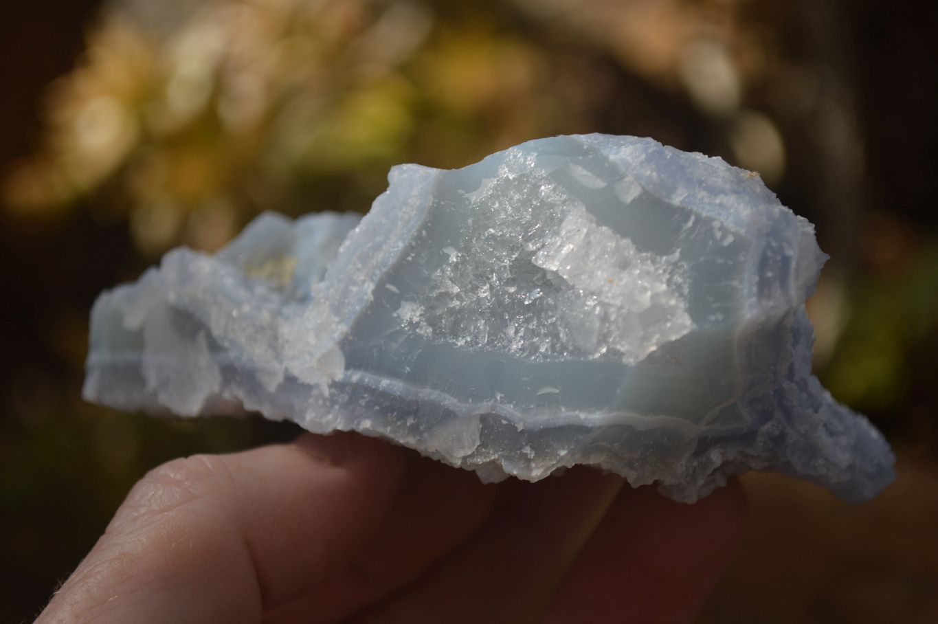 Natural Etched Blue Chalcedony Specimens  x 6 From Nsanje, Malawi - Toprock Gemstones and Minerals 