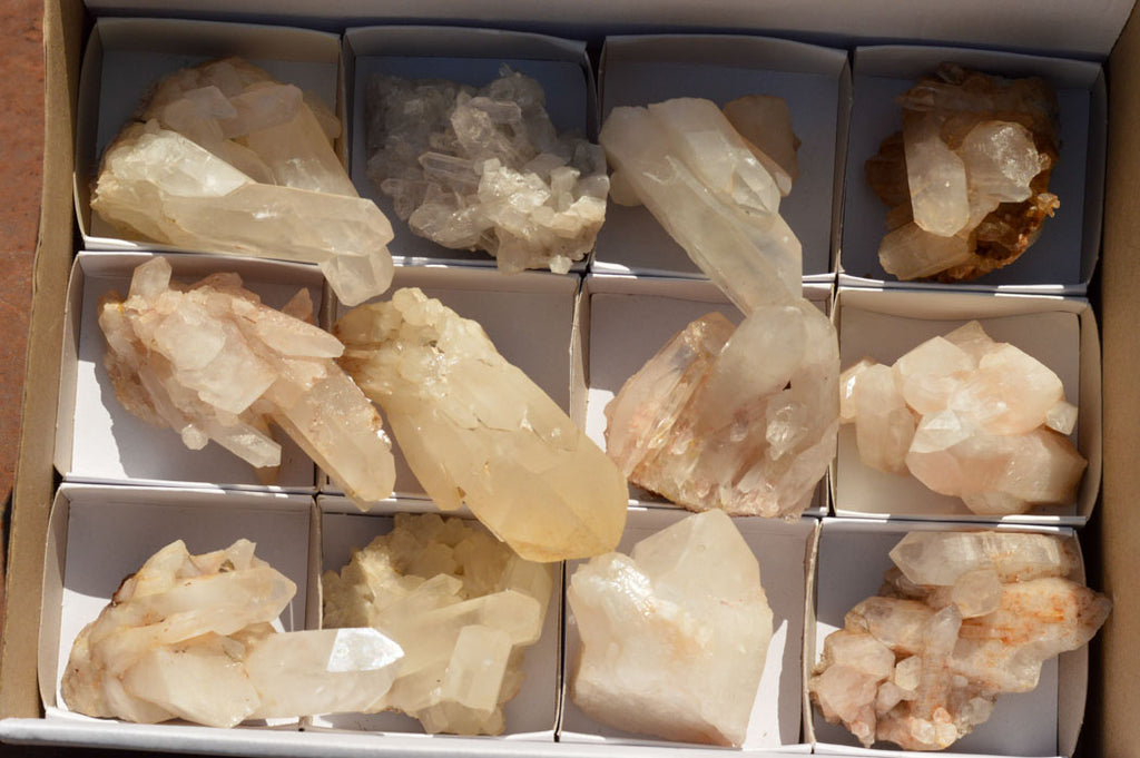 Natural Mixed Quartz Clusters  x 6 From Madagascar - TopRock
