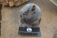 Polished Banded Agate Standing Free Forms  x 3 From West Coast, Madagascar - Toprock Gemstones and Minerals 