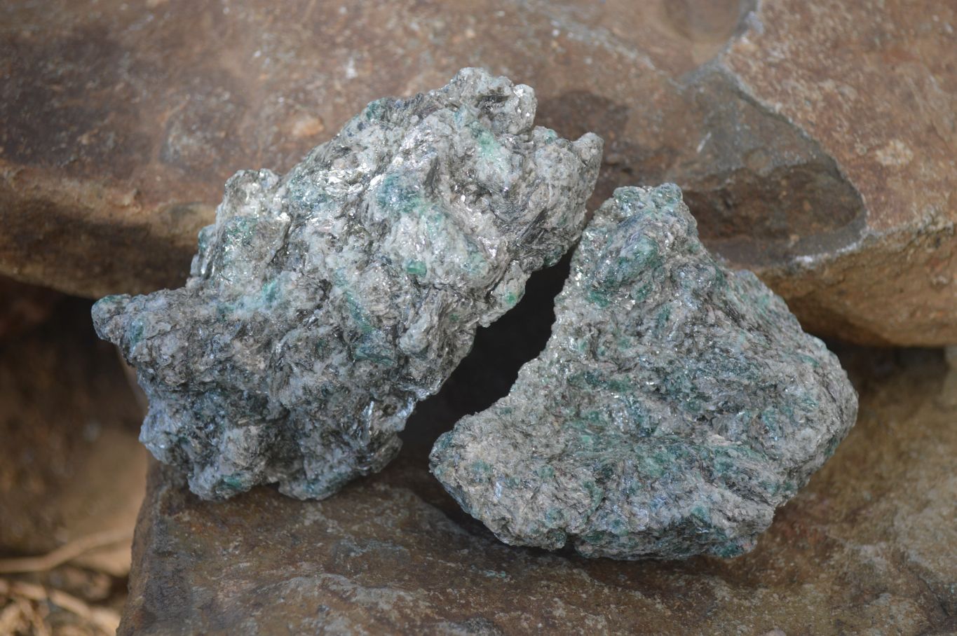 Natural Rare Emerald Mica In Matrix Cobbed Specimens x 6 From Mutoko, Zimbabwe - Toprock Gemstones and Minerals 