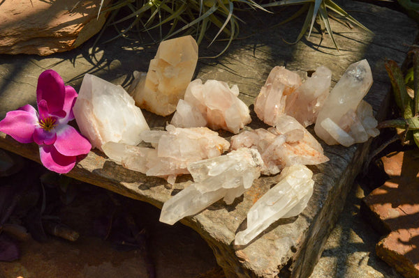 Natural Mixed Quartz Clusters  x 6 From Madagascar - TopRock