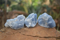 Natural New Sky Blue Calcite With Hematite Specimens  x 35 From Spitzkoppe, Namibia - Toprock Gemstones and Minerals 