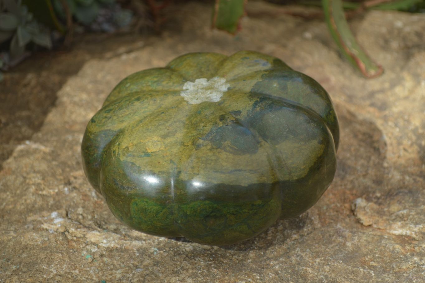 Polished Green Verdite Pumpkin Carving x 1 From Mazoe, Zimbabwe - Toprock Gemstones and Minerals 