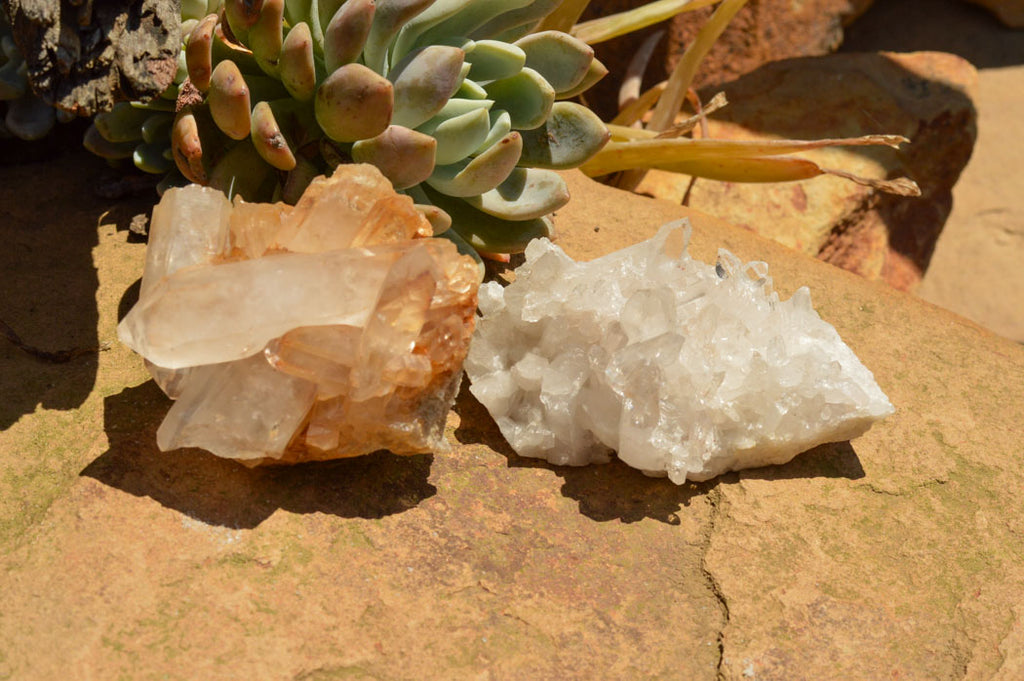 Natural Mixed Quartz Clusters  x 6 From Madagascar - TopRock