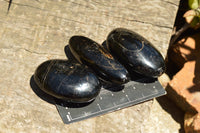 Polished Schorl Black Tourmaline Palm Stones  x 12 From Madagascar - TopRock