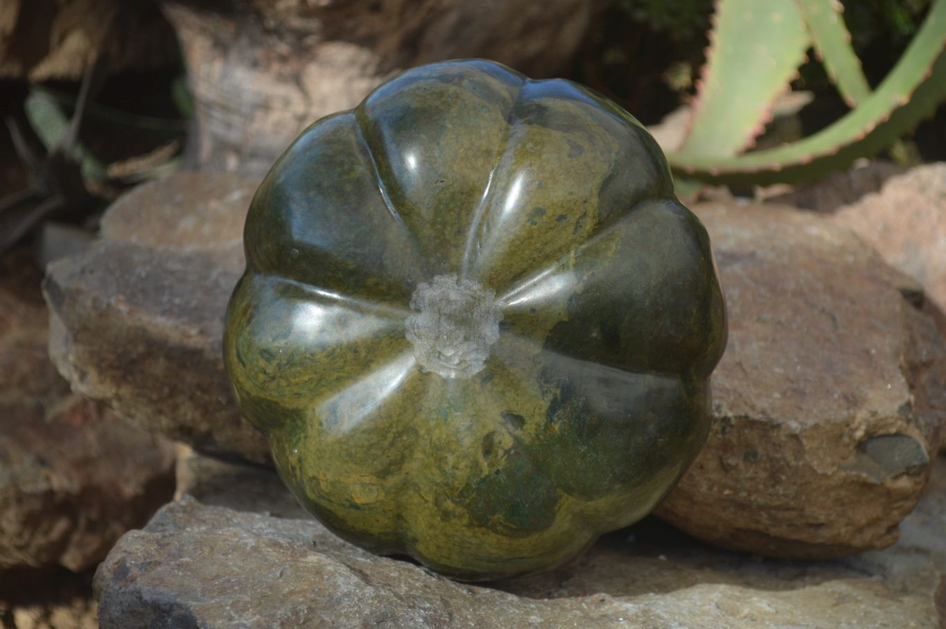 Polished Green Verdite Pumpkin Carving x 1 From Mazoe, Zimbabwe - Toprock Gemstones and Minerals 