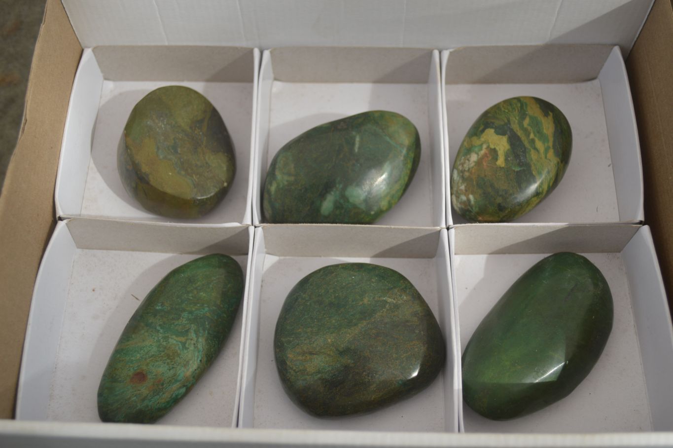 Polished Green Verdite Free Forms x 6 From Zimbabwe - Toprock Gemstones and Minerals 