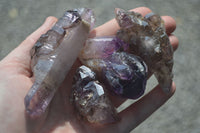 Natural Large Smokey Amethyst / Window Amethyst Crystals  x 12 From Chiredzi, Zimbabwe - Toprock Gemstones and Minerals 