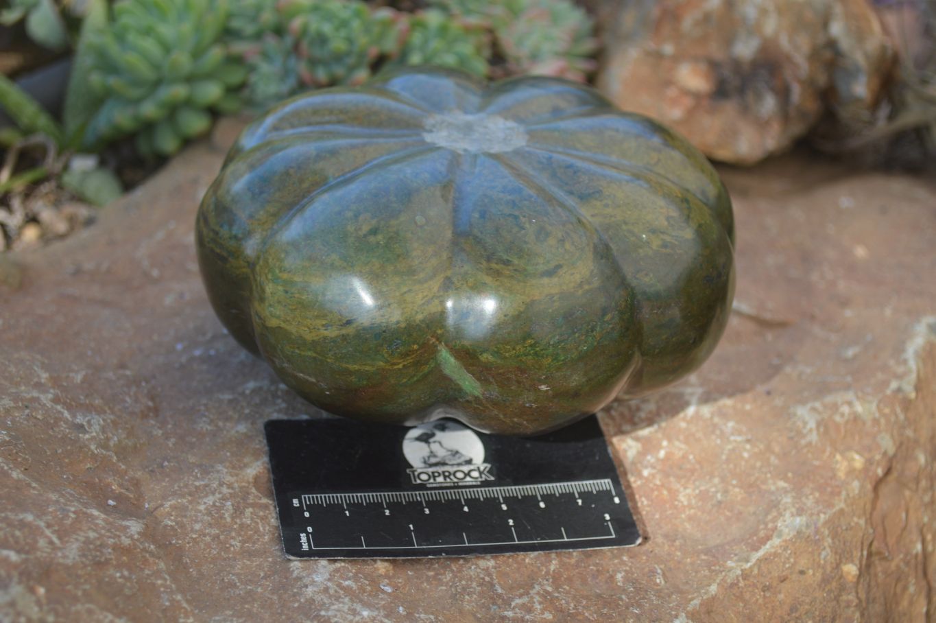 Polished Green Verdite Pumpkin Carving x 1 From Mazoe, Zimbabwe - Toprock Gemstones and Minerals 