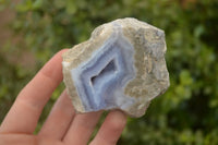 Polished One Side Blue Lace Agate Specimens x 6 From Nsanje, Malawi - Toprock Gemstones and Minerals 