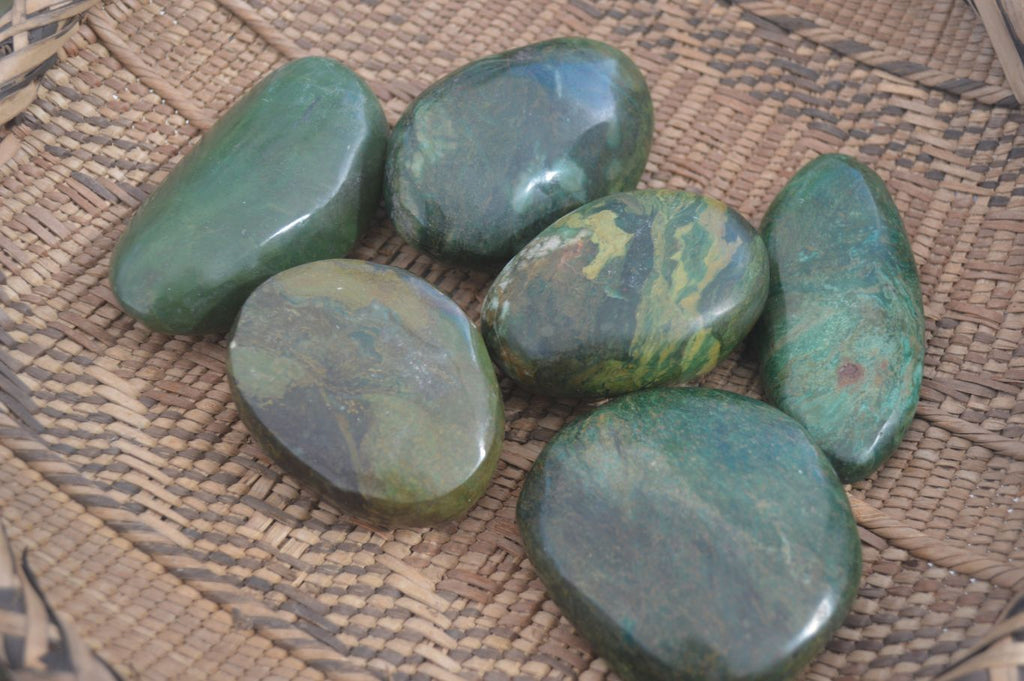Polished Green Verdite Free Forms x 6 From Zimbabwe - Toprock Gemstones and Minerals 