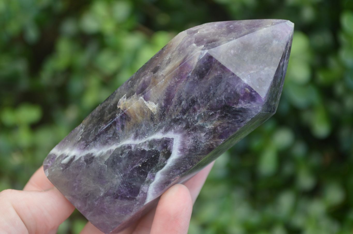 Polished Chevron Amethyst Points  x 2 From Zambia - Toprock Gemstones and Minerals 