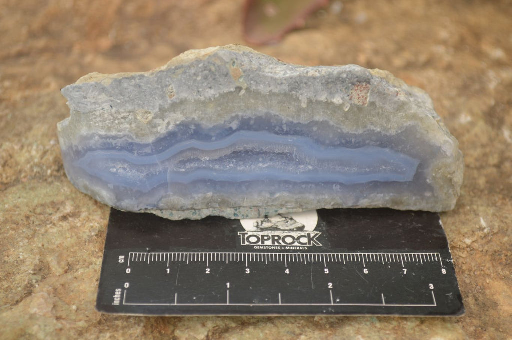 Polished One Side Blue Lace Agate Specimens x 6 From Nsanje, Malawi - Toprock Gemstones and Minerals 