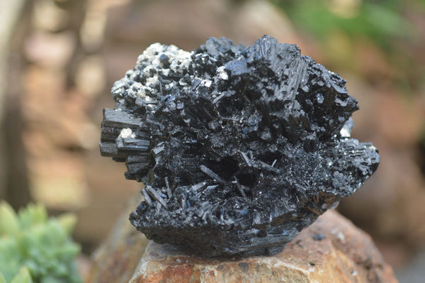 Natural Schorl Black Tourmaline Specimens With Hyalite Opal x 2 From Erongo Mountains, Namibia - TopRock