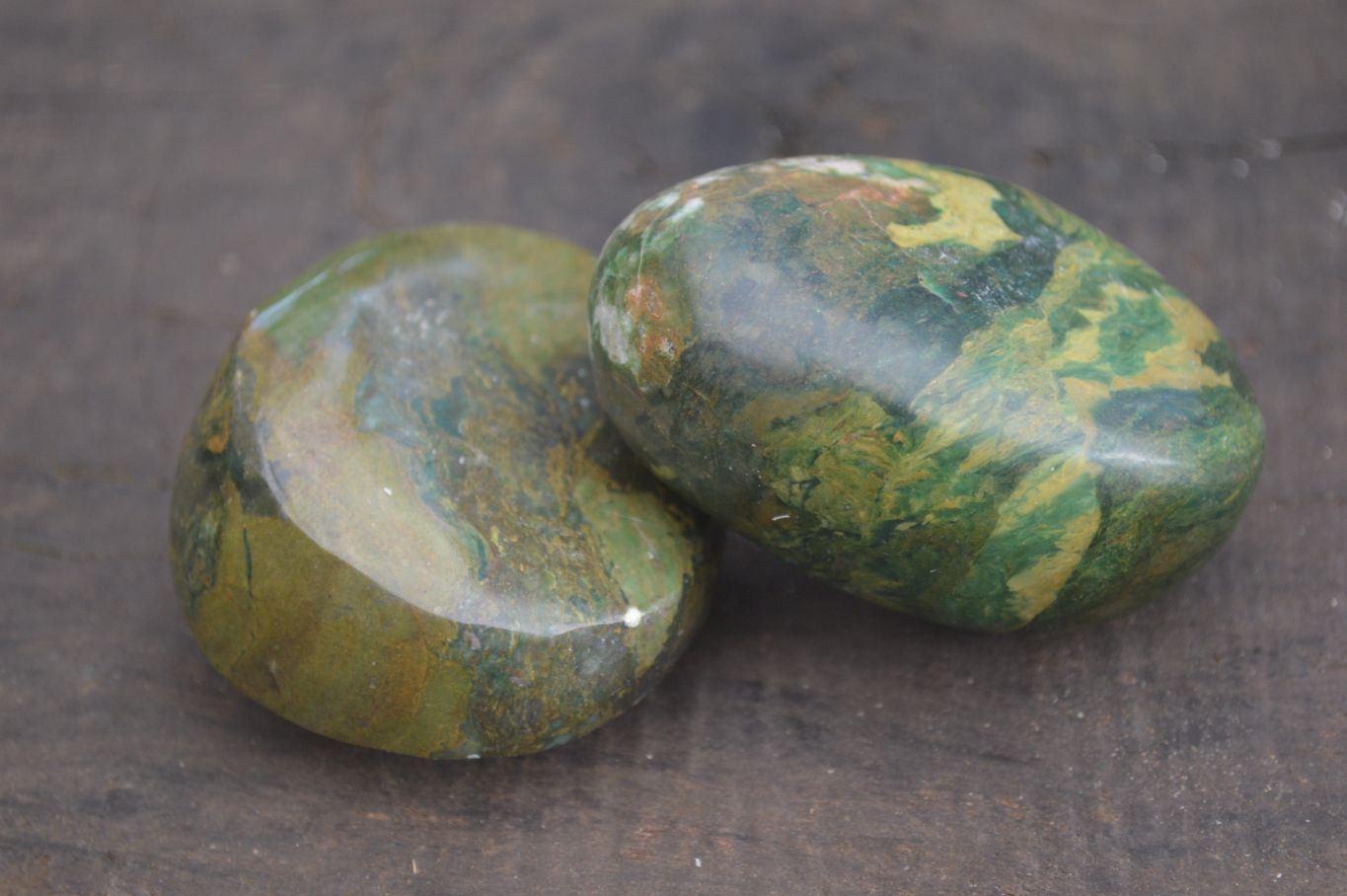 Polished Green Verdite Free Forms x 6 From Zimbabwe - Toprock Gemstones and Minerals 