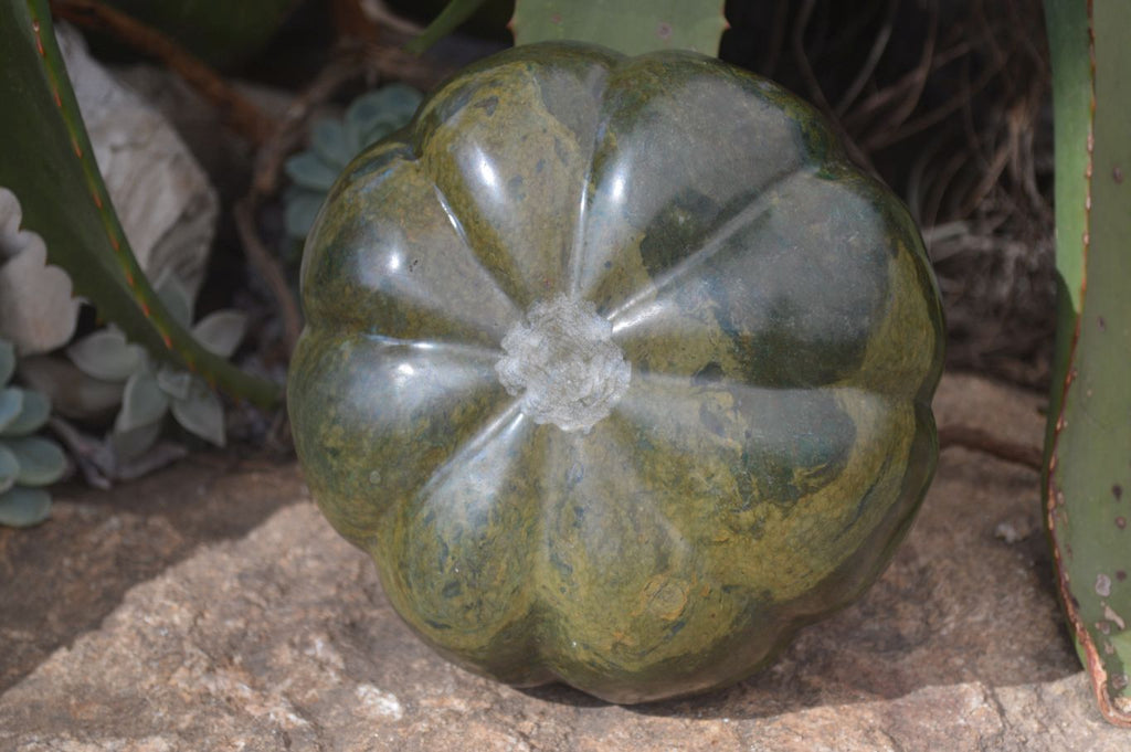 Polished Green Verdite Pumpkin Carving x 1 From Mazoe, Zimbabwe - Toprock Gemstones and Minerals 