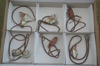 Polished Mixed Copper Wire Wrapped Jewellery Pendants x 6 From Congo - Toprock Gemstones and Minerals 