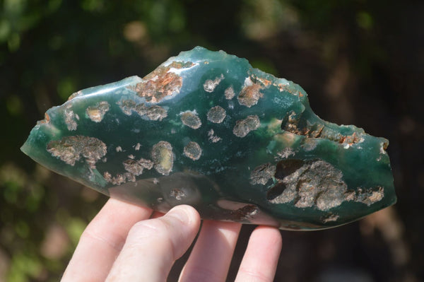 Polished Green Mtorolite / Chrome Chrysoprase Plates  x 2 From Zimbabwe - Toprock Gemstones and Minerals 