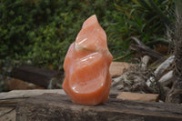 Polished Extra Large Orange Twist Calcite Flame  x 1 From Madagascar - Toprock Gemstones and Minerals 