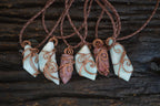 Polished Mixed Copper Wire Wrapped Jewellery Pendants x 6 From Congo - Toprock Gemstones and Minerals 