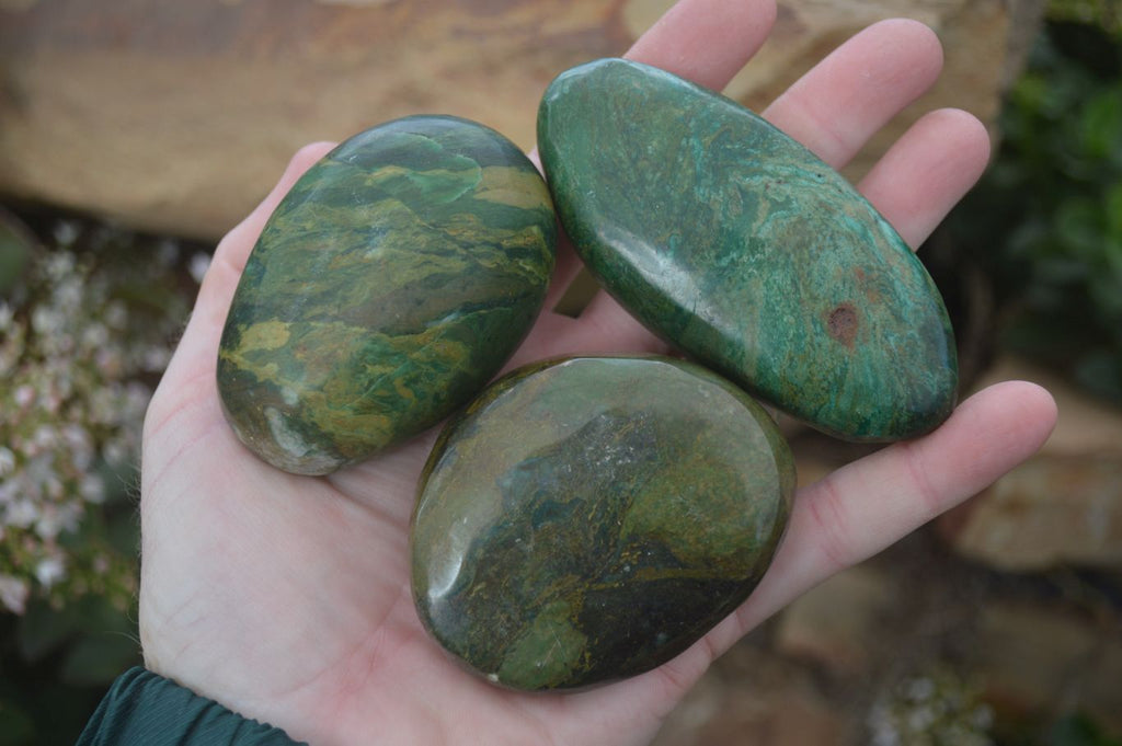 Polished Green Verdite Free Forms x 6 From Zimbabwe - Toprock Gemstones and Minerals 