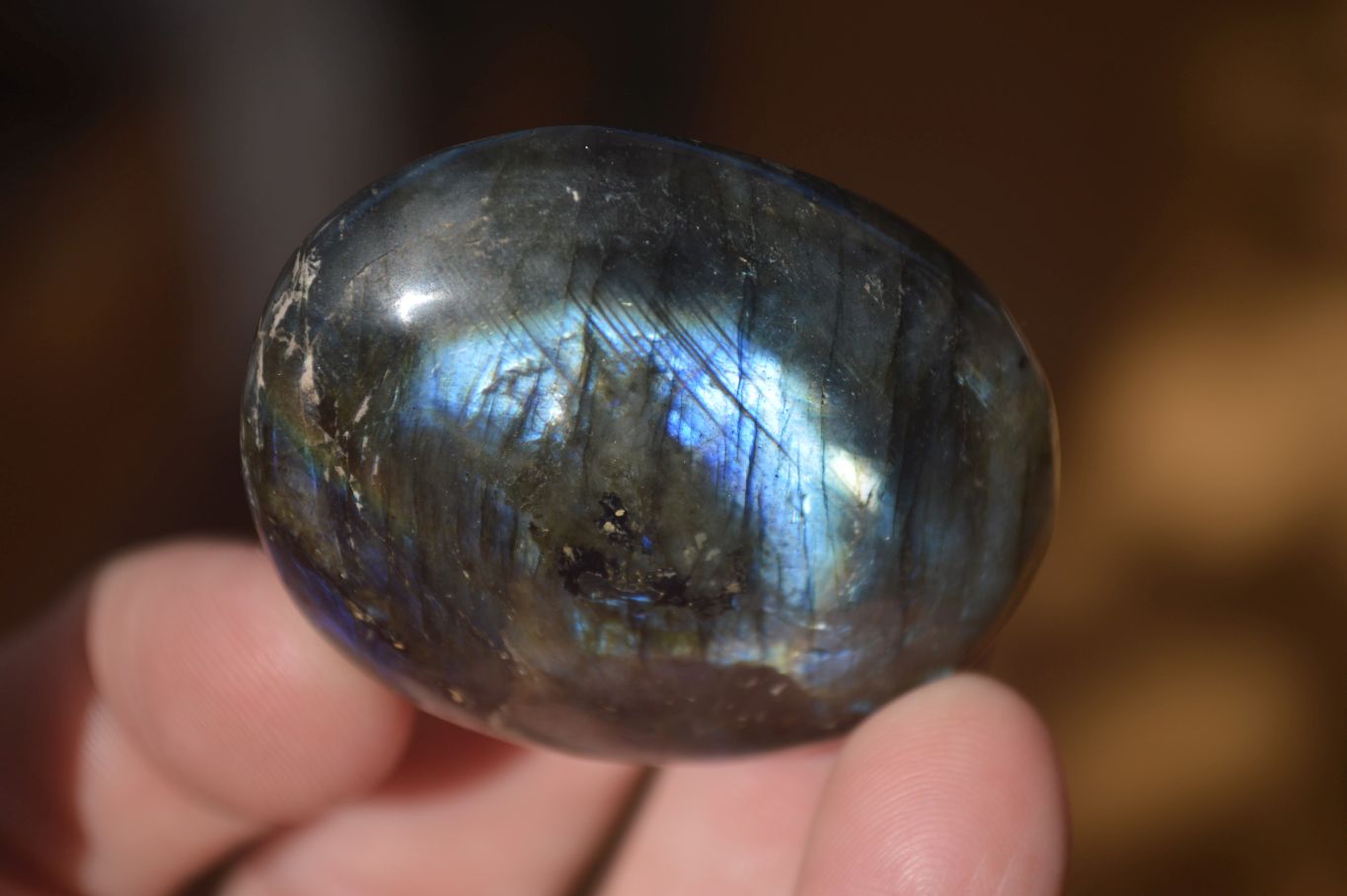 Polished  Flashy Labradorite Palm Stones  x 12 From Tulear, Madagascar - Toprock Gemstones and Minerals 