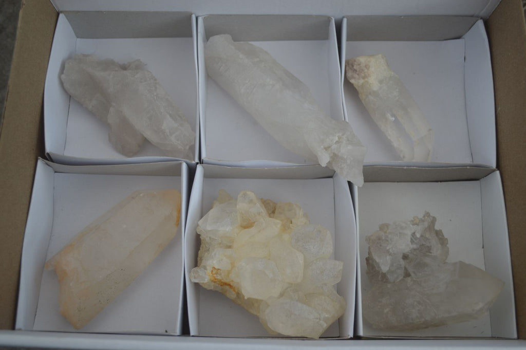 Natural Clear Quartz Crystal Specimens  x 6 From Zambia - Toprock Gemstones and Minerals 