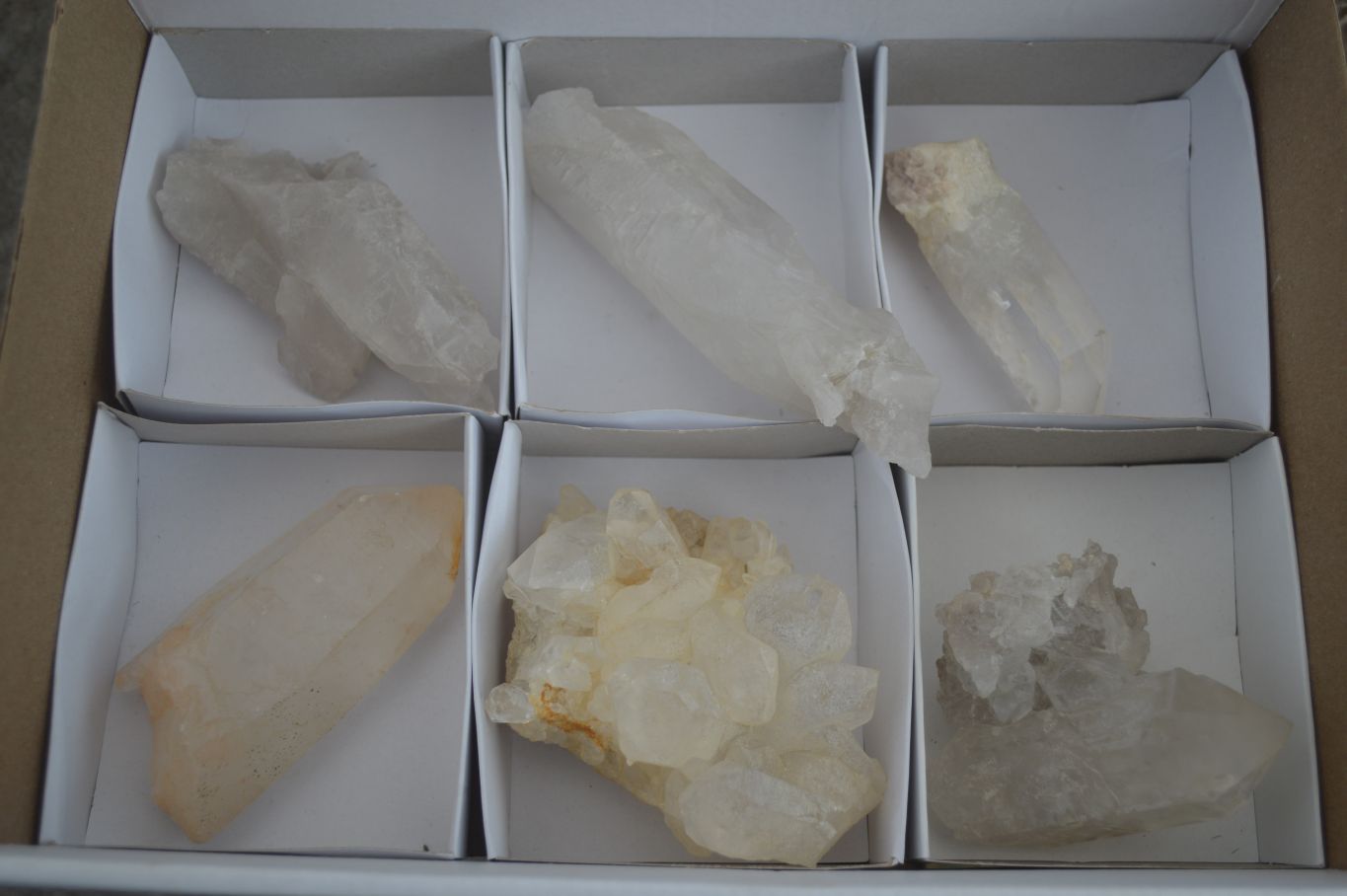 Natural Clear Quartz Crystal Specimens  x 6 From Zambia - Toprock Gemstones and Minerals 