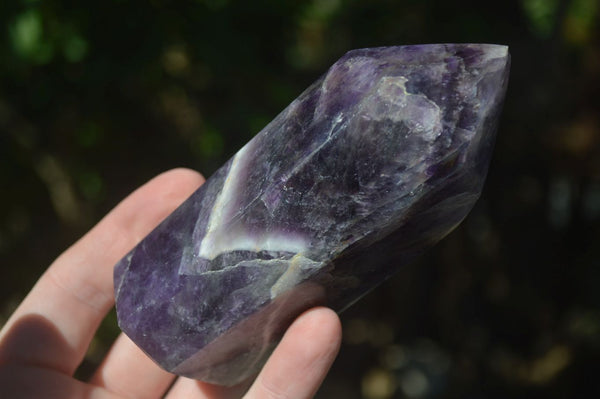 Polished Chevron Amethyst Points  x 2 From Zambia