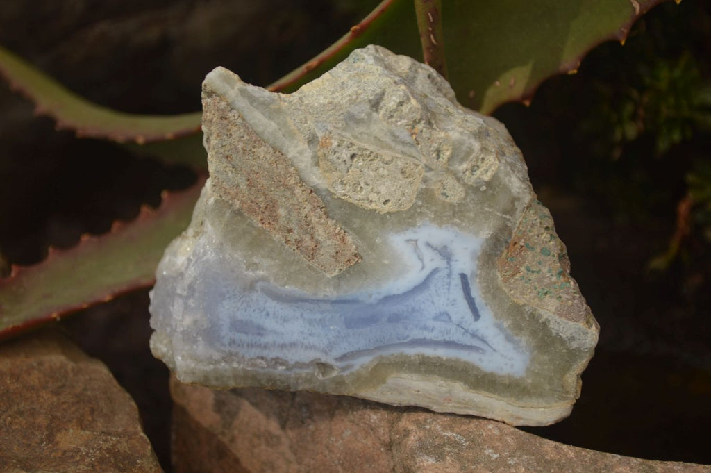 Polished One Side Blue Lace Agate Specimens x 6 From Nsanje, Malawi - Toprock Gemstones and Minerals 