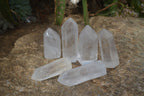 Polished Clear Quartz Crystal Points  x 6 From Madagascar - Toprock Gemstones and Minerals 