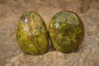 Polished  Green Opal Standing Free Forms x 6 From Madagascar - Toprock Gemstones and Minerals 