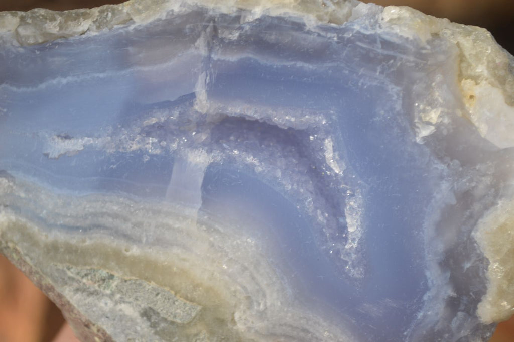 Polished One Side Blue Lace Agate Specimens x 6 From Nsanje, Malawi - Toprock Gemstones and Minerals 