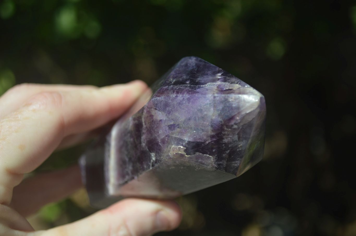 Polished Chevron Amethyst Points  x 2 From Zambia - Toprock Gemstones and Minerals 