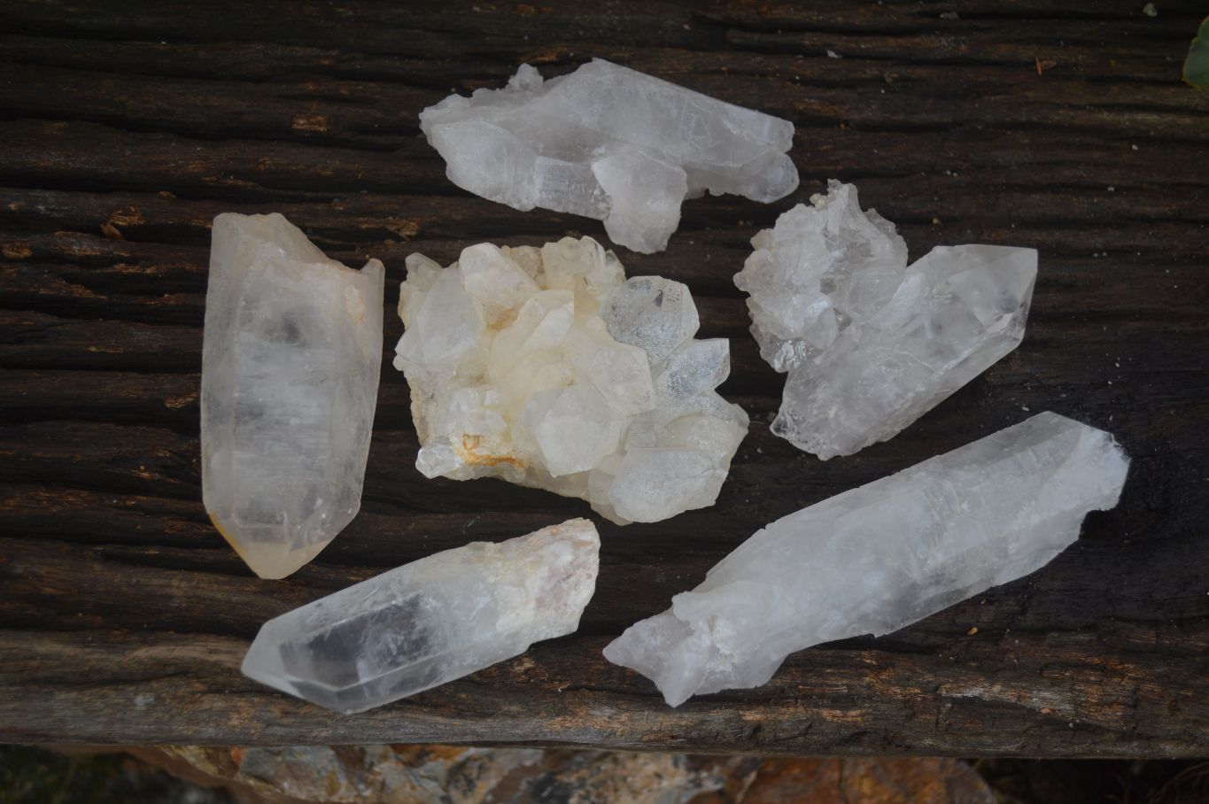 Natural Clear Quartz Crystal Specimens  x 6 From Zambia - Toprock Gemstones and Minerals 