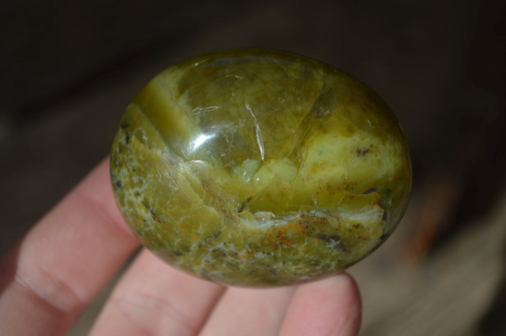 Polished Green Opal Galet / Palm Stones x 12 From Antsirabe, Madagascar - Toprock Gemstones and Minerals 