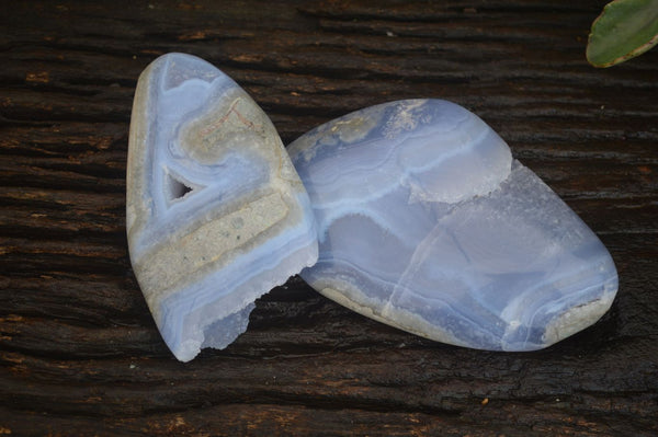 Polished Blue Lace Agate Free Forms  x 2 From Nsanje, Malawi - Toprock Gemstones and Minerals 