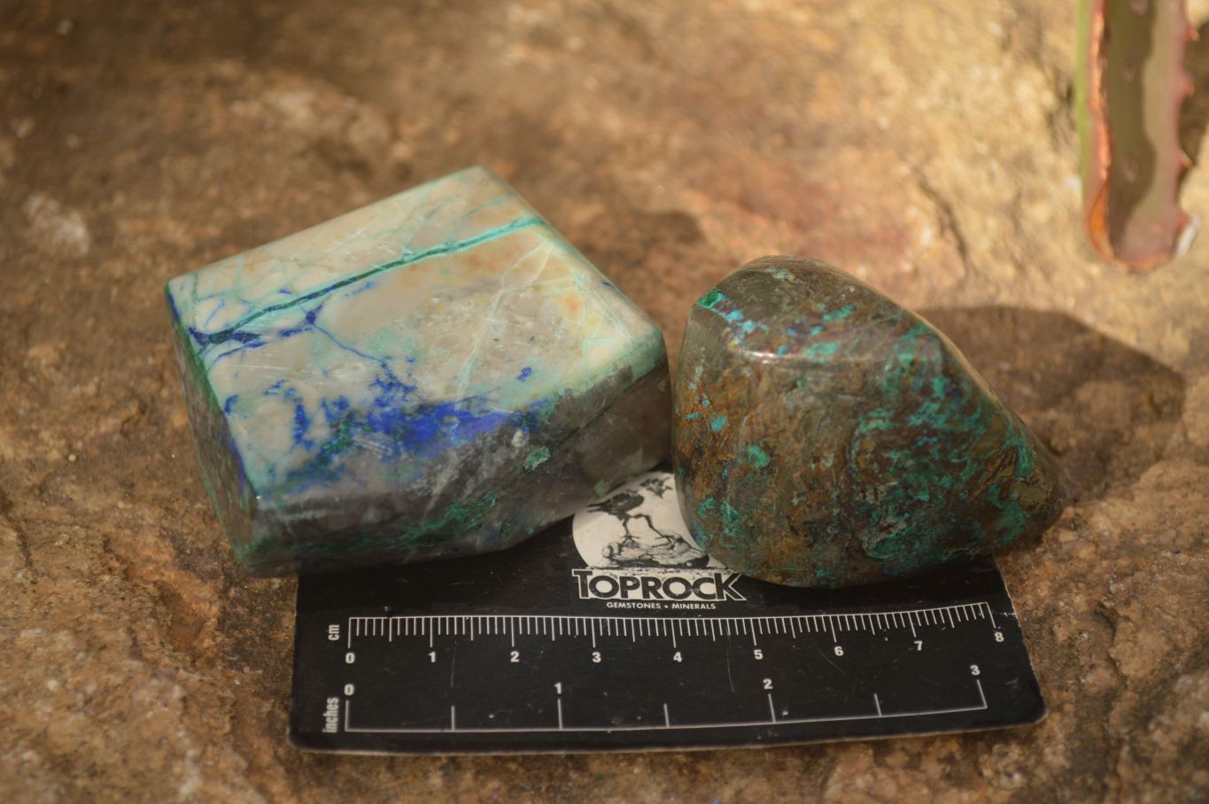 Polished  Blue Shattuckite Free Forms x 6 From Kaokoveld, Namibia - Toprock Gemstones and Minerals 