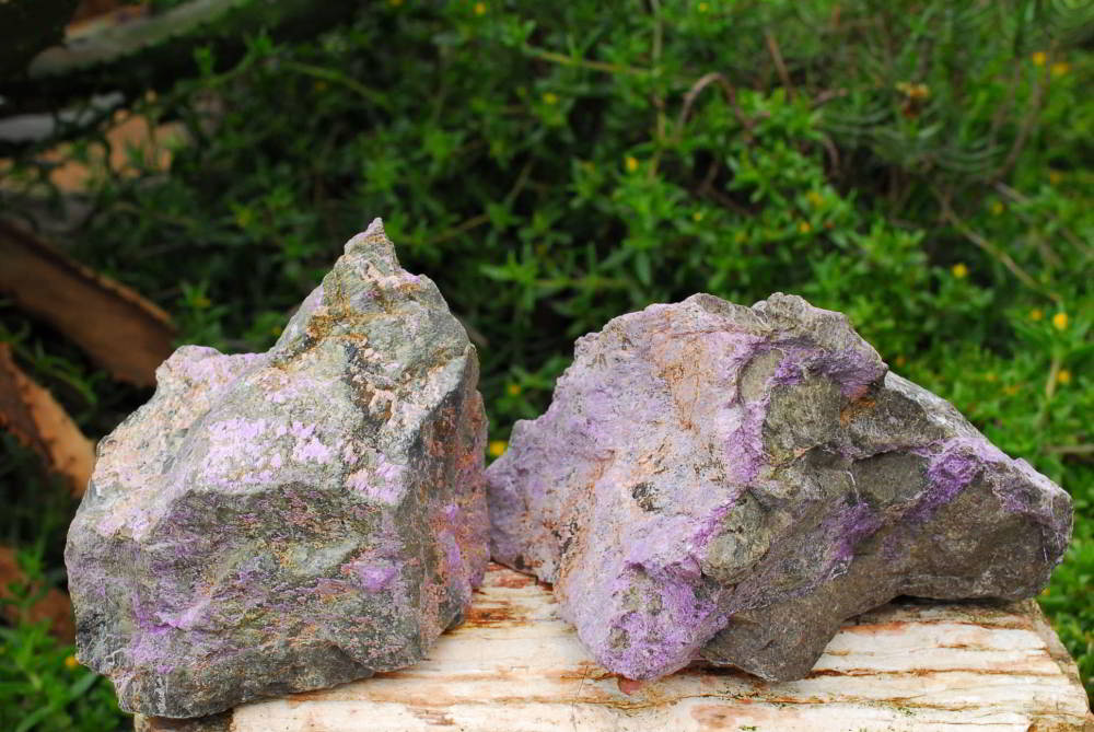 Natural Rare Stichtite & Green Serpentine Specimens x 2 From Barberton, South Africa - TopRock