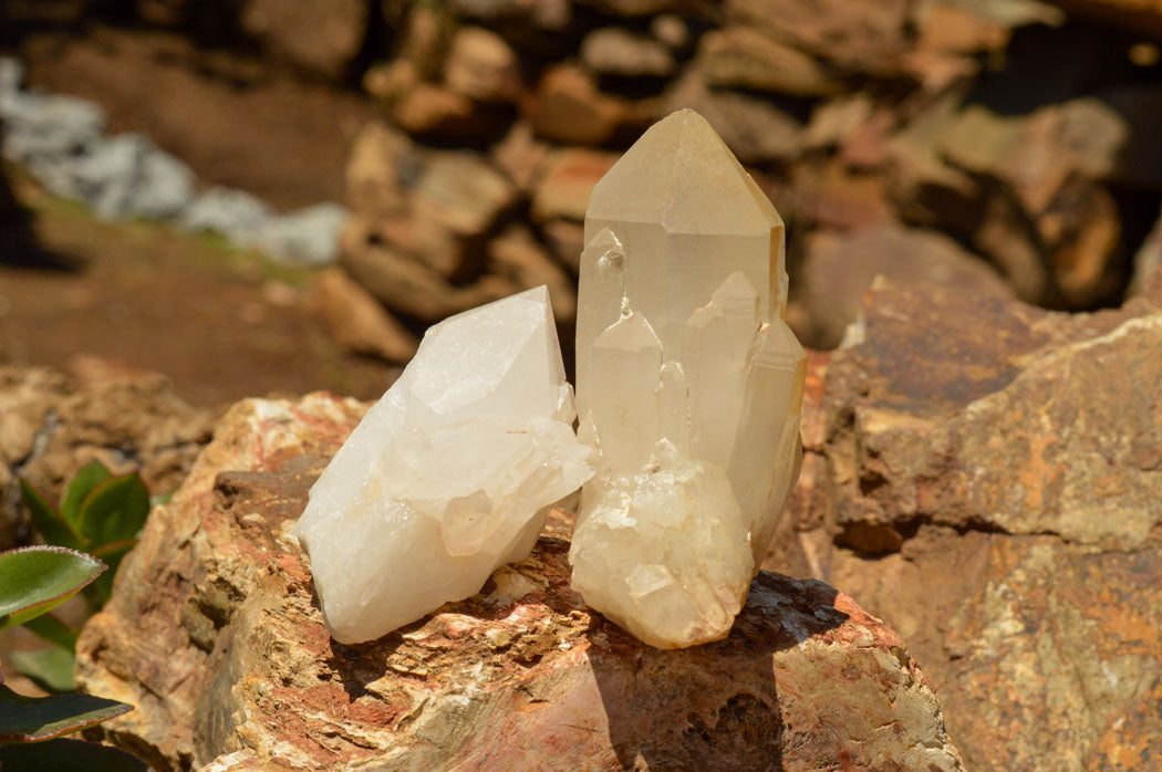 Natural Mixed Quartz Clusters  x 6 From Madagascar - TopRock