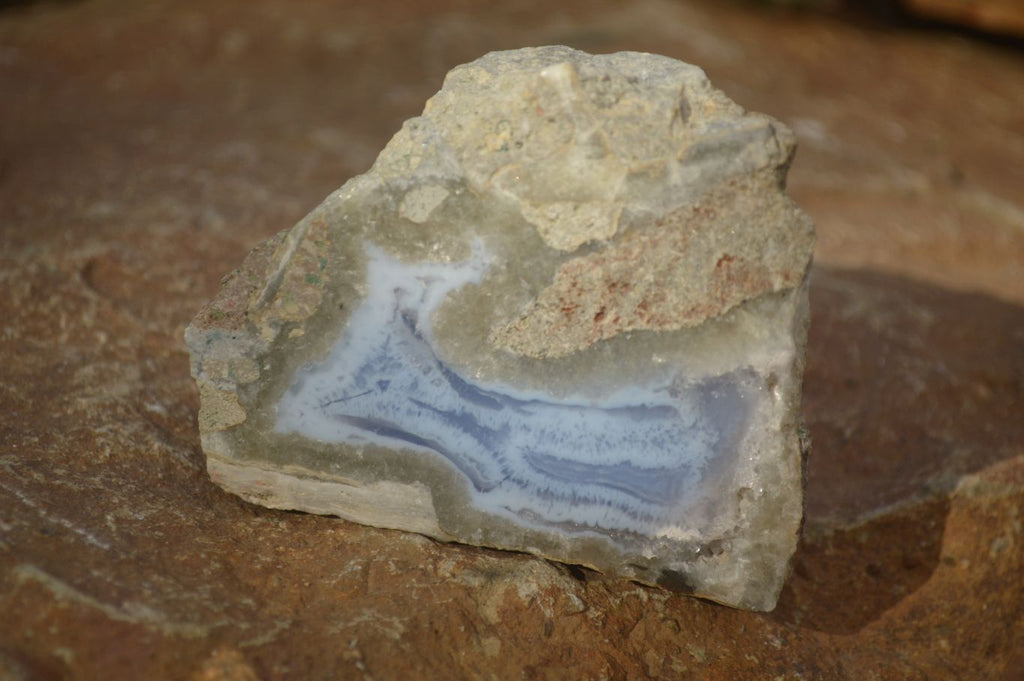 Polished One Side Blue Lace Agate Specimens x 6 From Nsanje, Malawi - Toprock Gemstones and Minerals 
