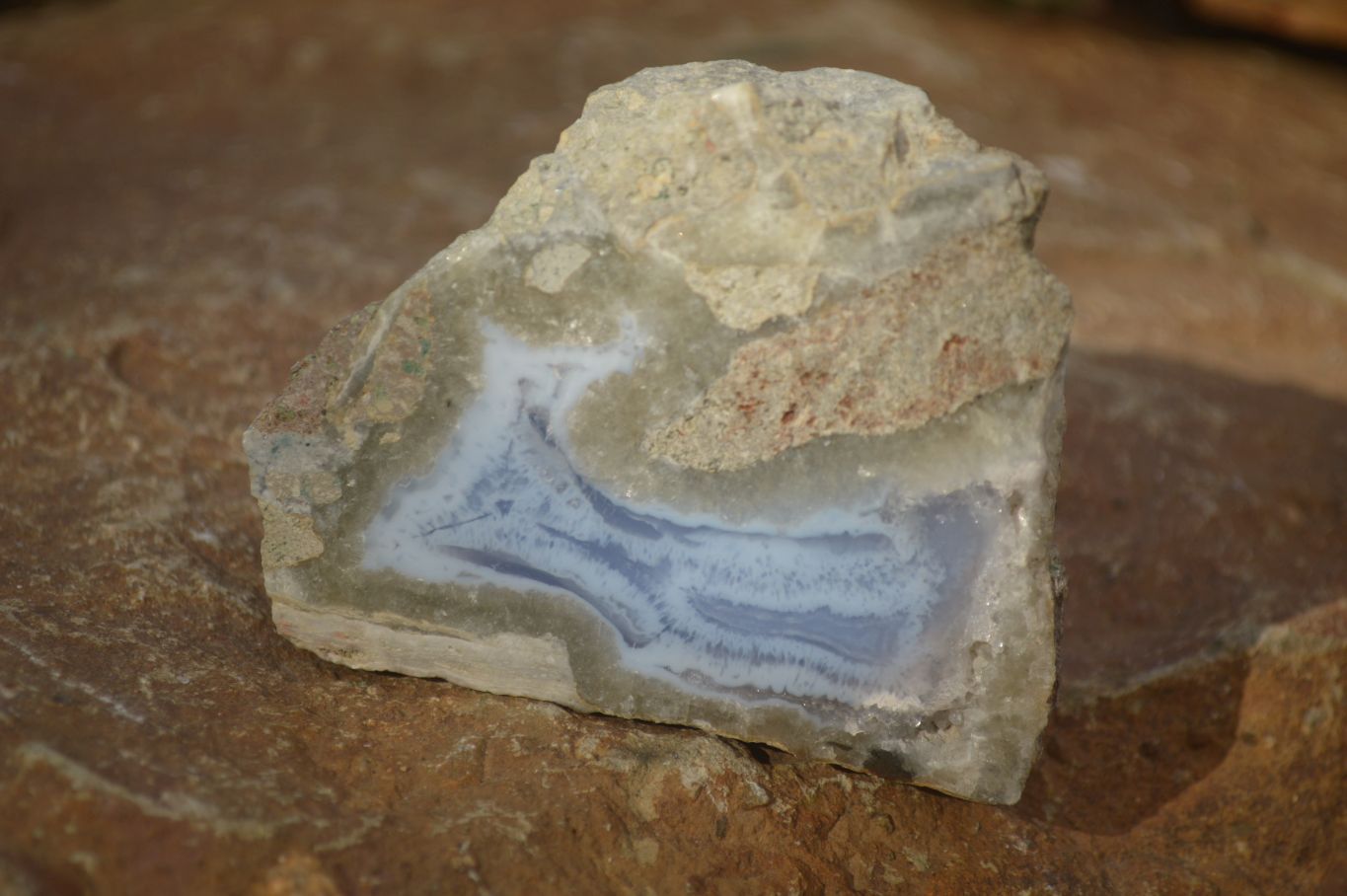 Polished One Side Blue Lace Agate Specimens x 6 From Nsanje, Malawi - Toprock Gemstones and Minerals 