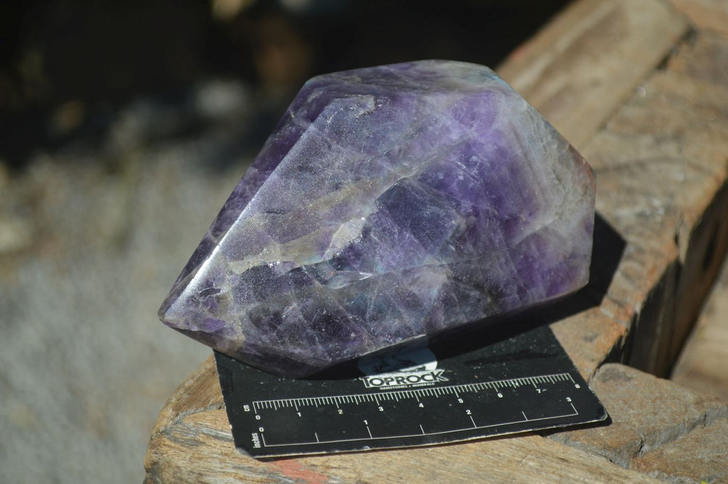 Polished Chevron Amethyst Points  x 2 From Zambia - Toprock Gemstones and Minerals 